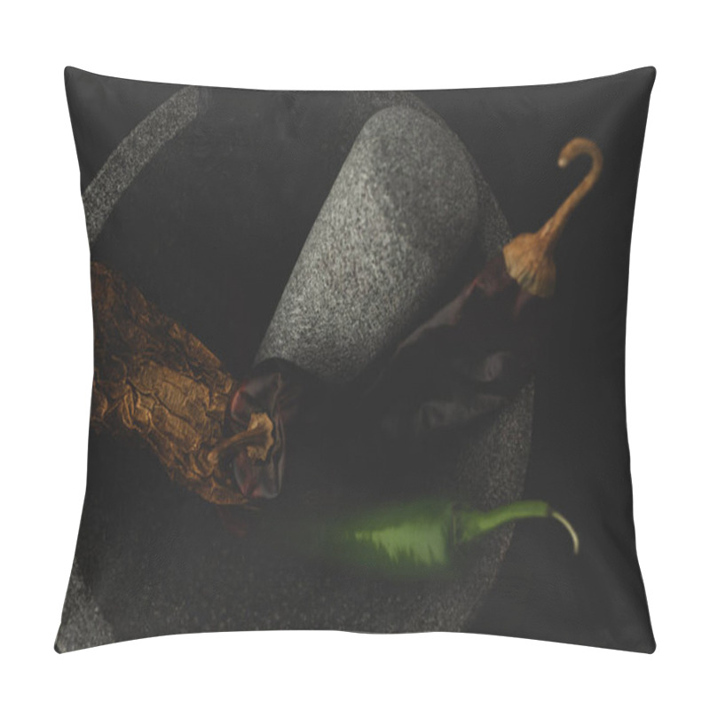 Personality  Traditional Mexican Molcajete Close Up, Selective Focus Pillow Covers