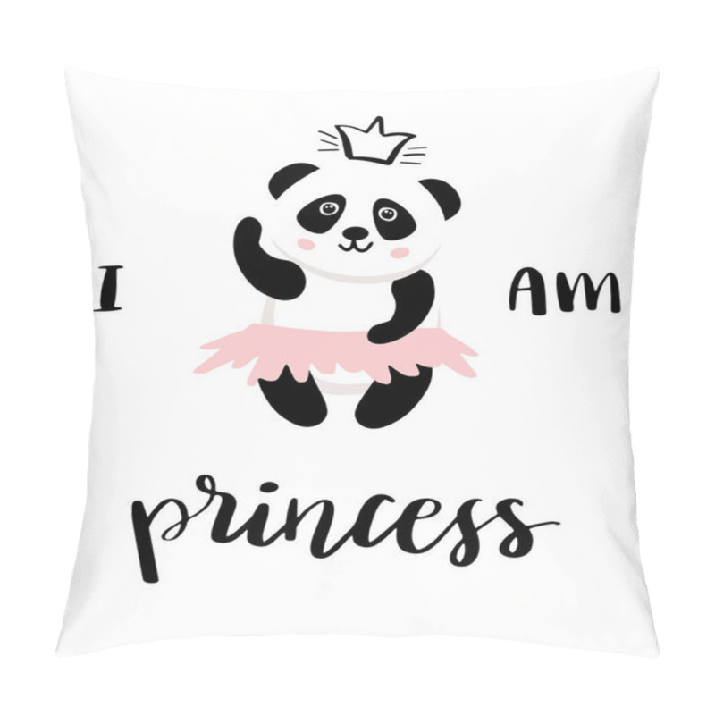 Personality  Panda Ballerina Vector For Girl Print Design. Pillow Covers