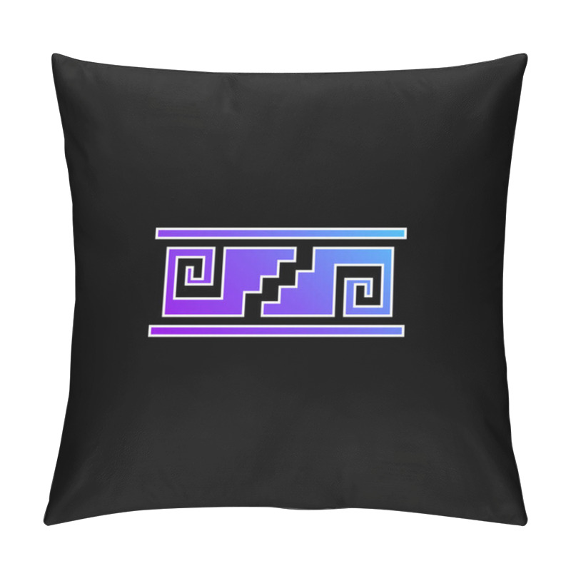 Personality  Artisanal Mosaic Of Mexico Blue Gradient Vector Icon Pillow Covers