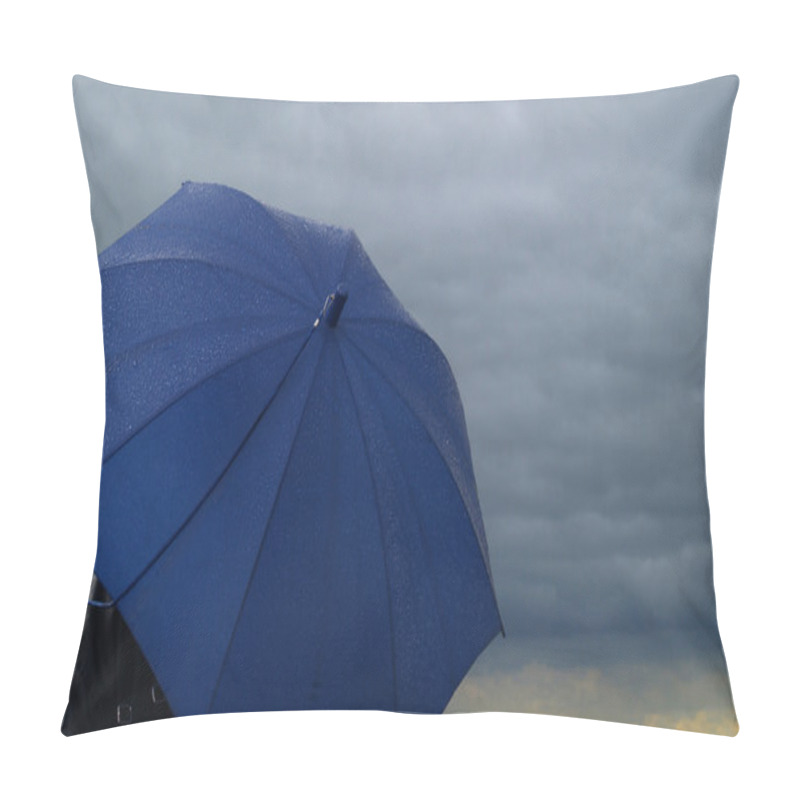 Personality  Blue Wet Umbrella For Keeping You Dry Pillow Covers