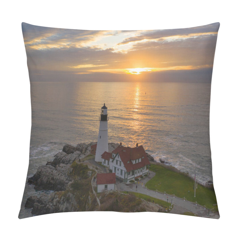 Personality  Famous Portland Head Light Atlantic Coast Lighthouse Pillow Covers