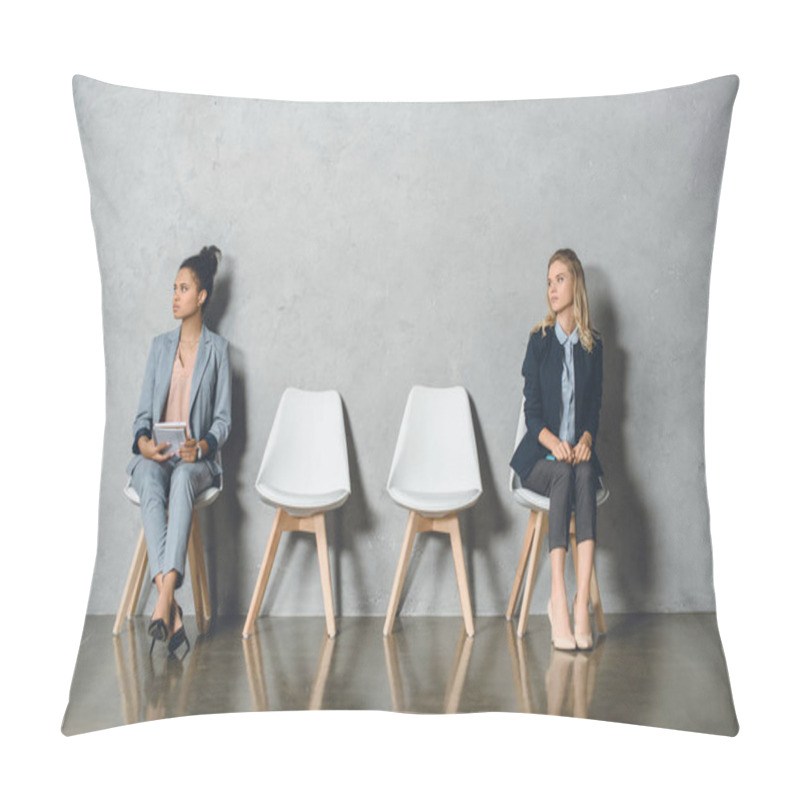 Personality  Multicultural Businesswomen Waiting For Interview Pillow Covers