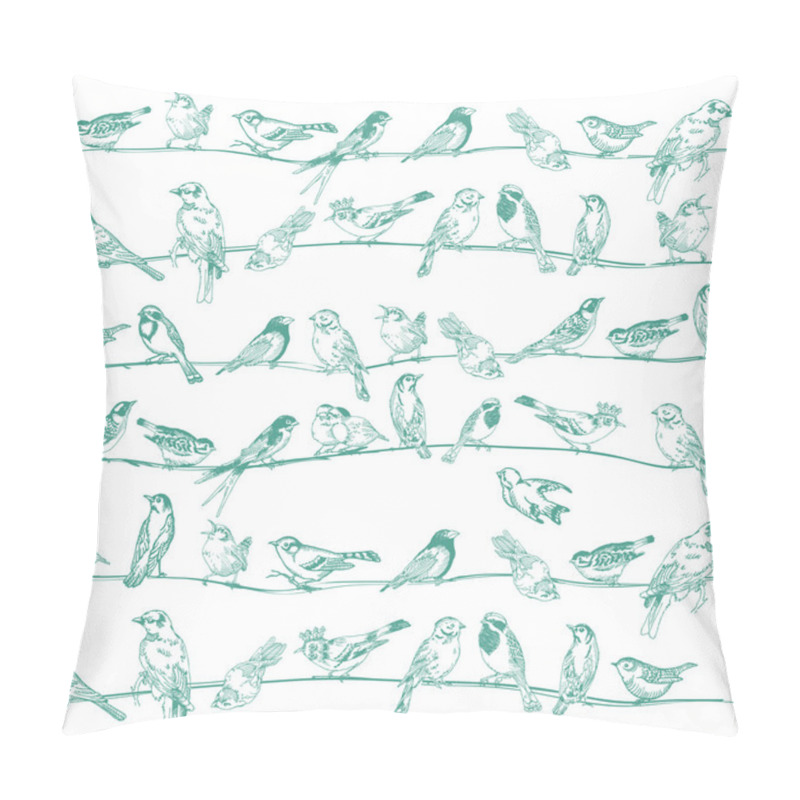 Personality  Birds Seamless Background - For Design And Scrapbook - In Vector Pillow Covers