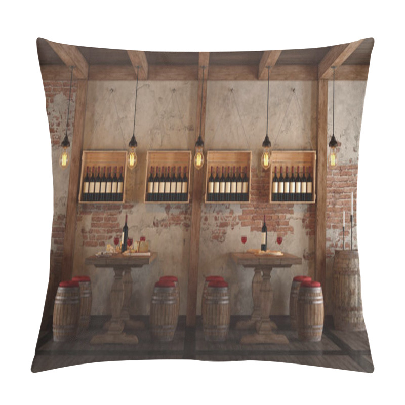 Personality  Wine Cellar With Dining Table For Tasting Pillow Covers