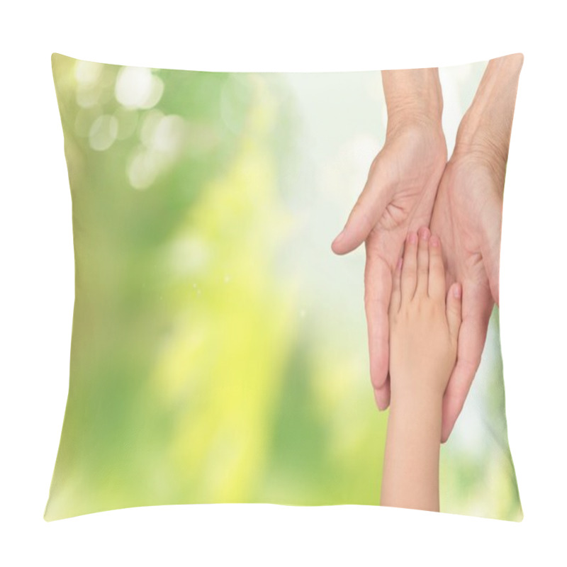 Personality  Little Baby Hand With Mother Hand Pillow Covers