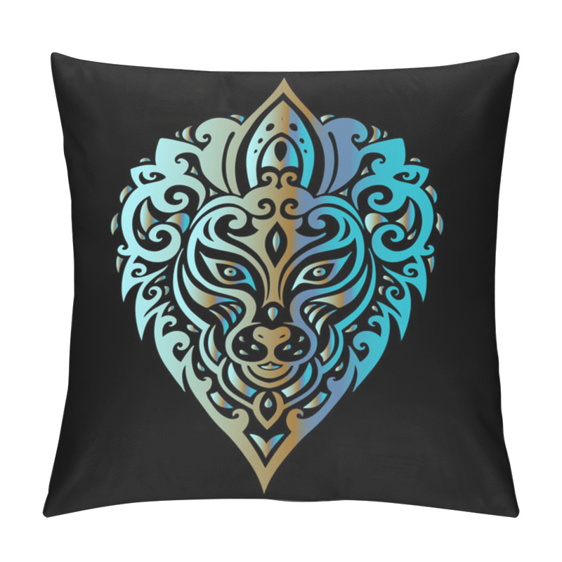 Personality  Lions Head. Tribal Pattern. Pillow Covers