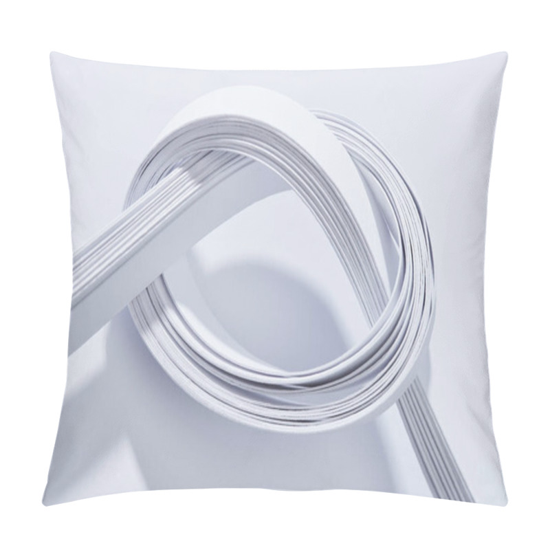 Personality  Close Up View Of Paper Stripes In Knot On White Background Pillow Covers