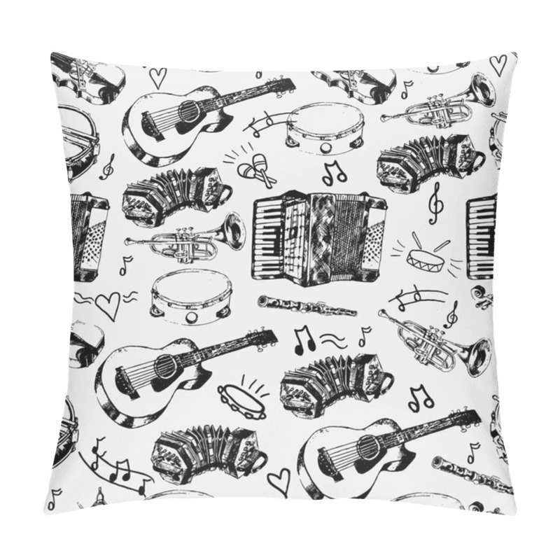 Personality  Musical Instruments Seamless Pattern Pillow Covers