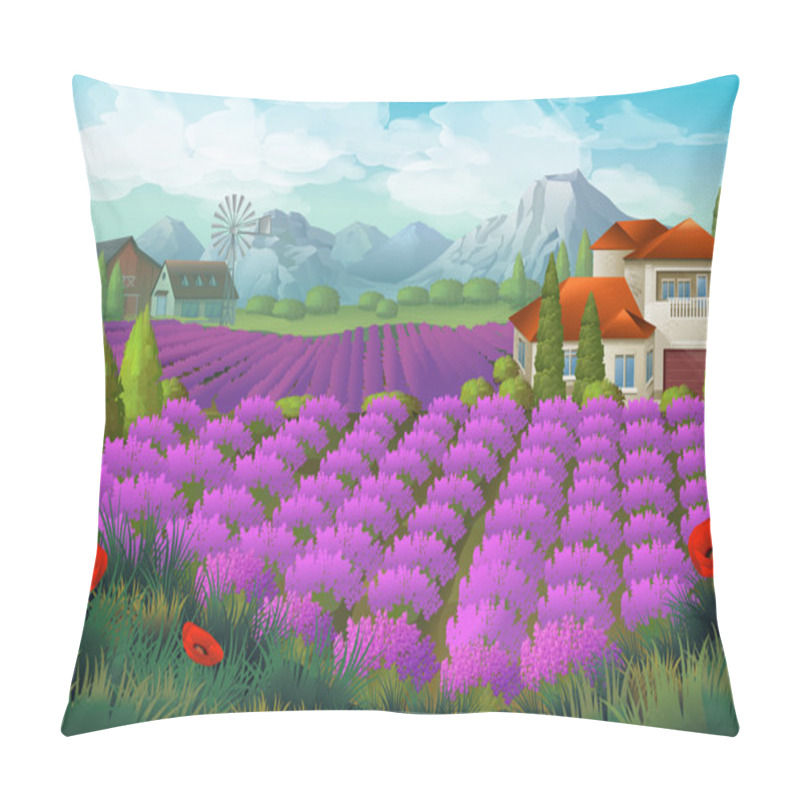 Personality  Lavender Flowers Field Pillow Covers