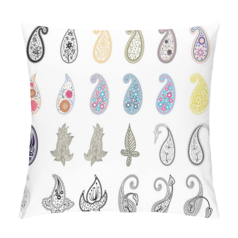 Personality  Set Of Paisley Elements Pillow Covers