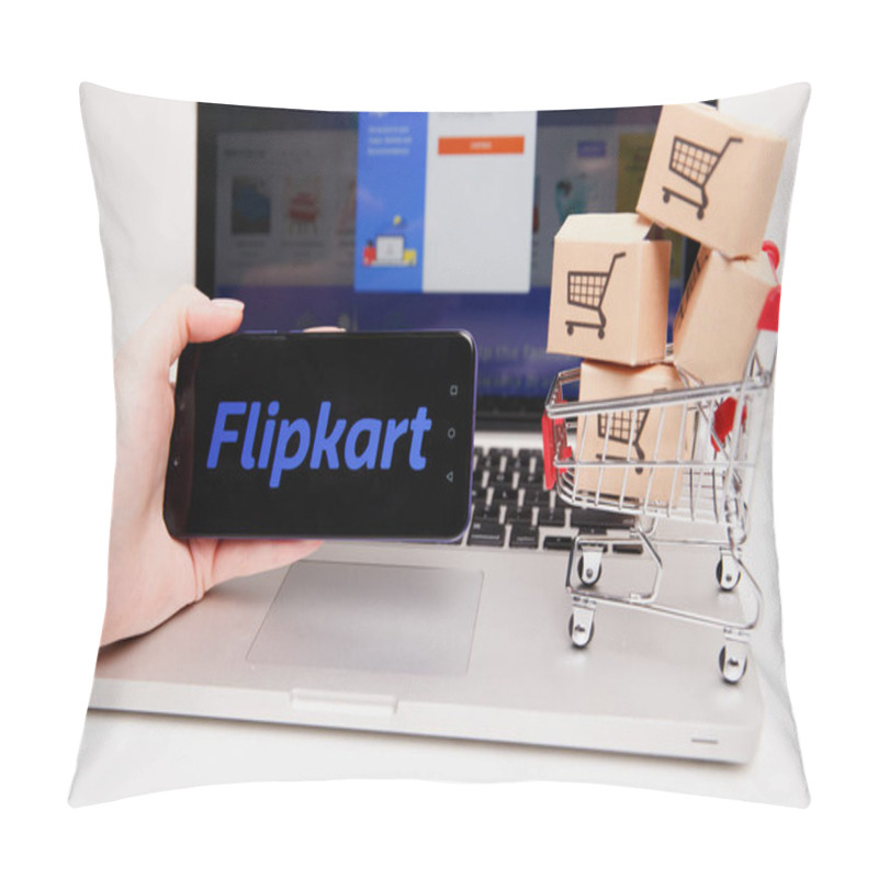 Personality  Tula, Russia - February 18, 2019: Flipkart Logo Displayed On A Modern Pillow Covers