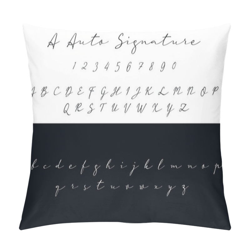 Personality  Signature Vector Font Lettering Uppercase, Lowercase, And Number Illustration Pillow Covers