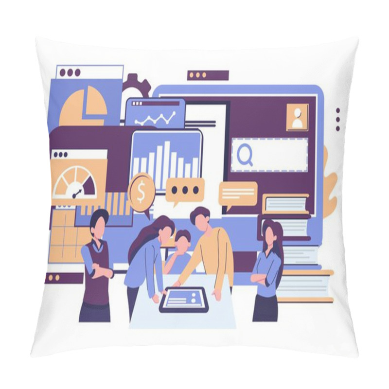 Personality   Filled With Ideas Of Thought And Analytics Flat Style Illlustration Vector Design Pillow Covers