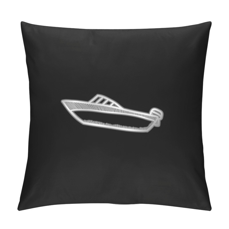 Personality  Boat Silver Plated Metallic Icon Pillow Covers