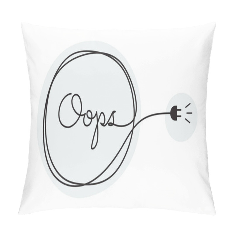 Personality  Handwritten Lettering With Text Oops - 404 Error Page. Pillow Covers