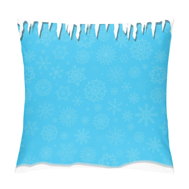 Personality  Elegant Winter Festive  Blue Background With Fallen Snowflakes,  Pillow Covers