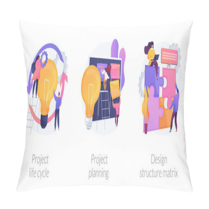 Personality  Project Life Cycle Abstract Concept Vector Illustrations. Pillow Covers