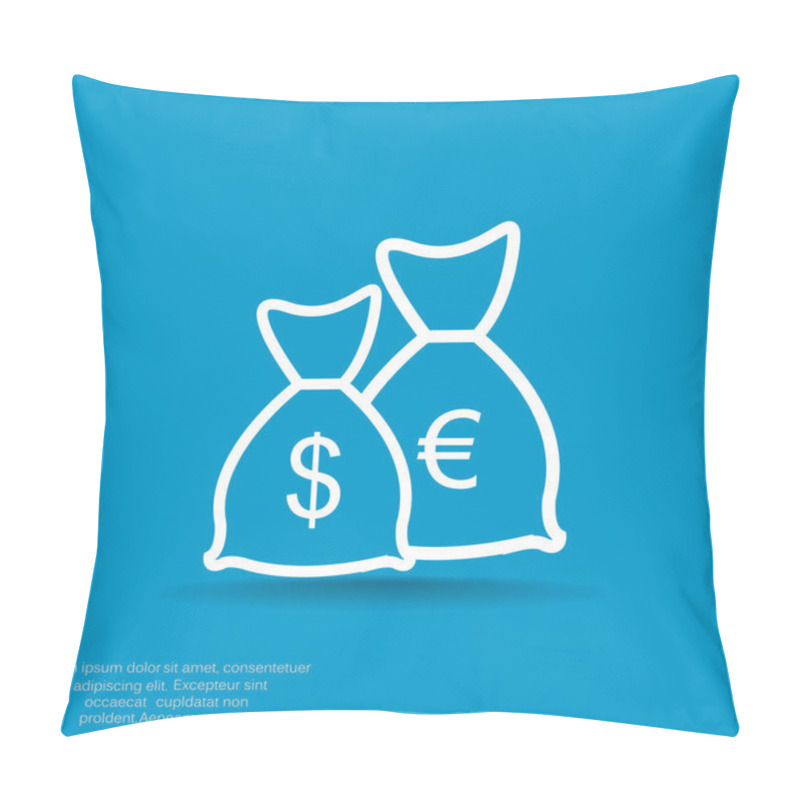 Personality  Money Bags With Currency Symbols Pillow Covers