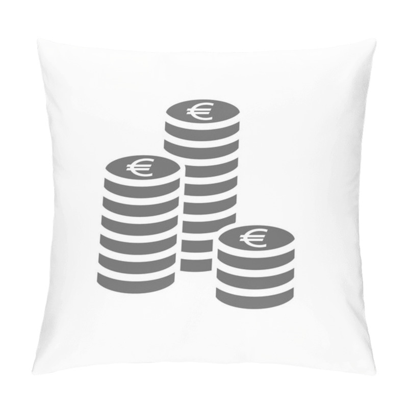 Personality  Euro Coin Stack Icon. Coins Stacks Icon, Pile Of Euros Coins. Pillow Covers