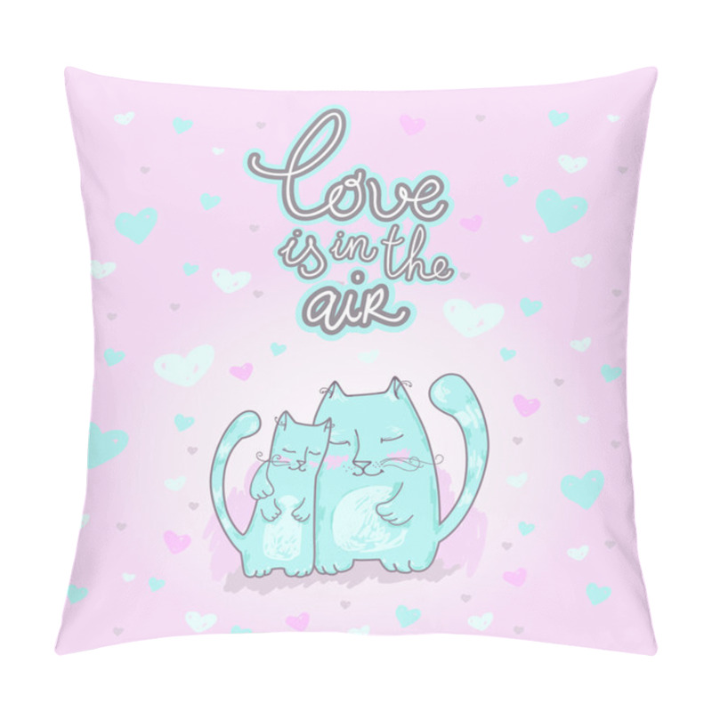 Personality  Cute Cat. Love Is In The Air Pillow Covers