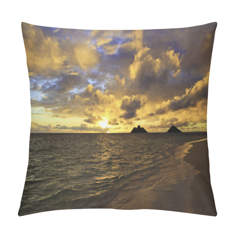 Personality  Pacific Sunrise Through The Clouds At Lanikai Beach, Hawaii Pillow Covers