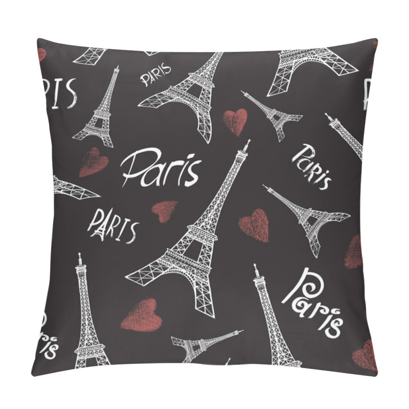 Personality  Seamless Background With Eiffel Tower Pillow Covers