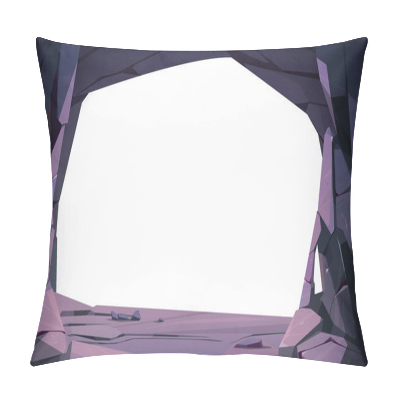 Personality  Stone Cave Entrance With Empty White Space Inside Pillow Covers