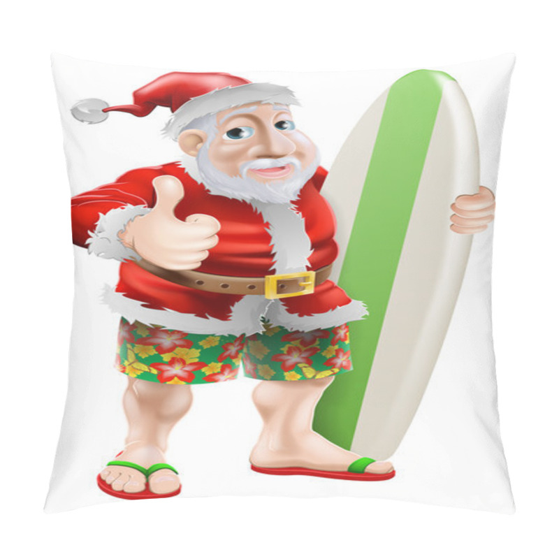 Personality  Thumbs Up Surfing Santa Claus Pillow Covers