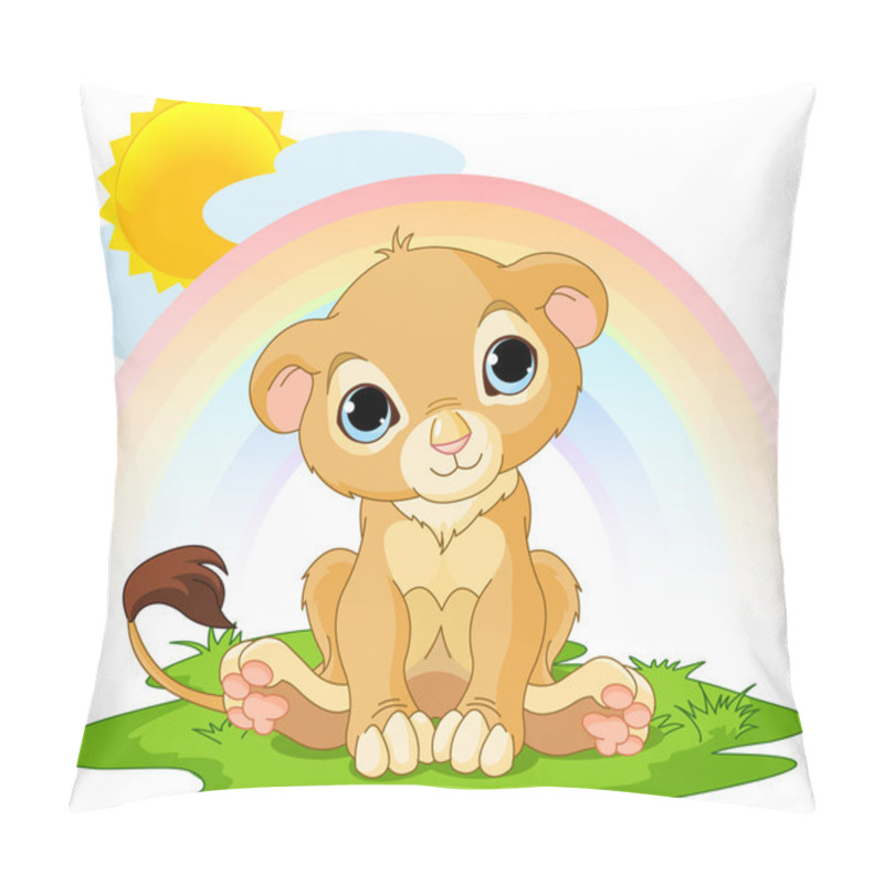 Personality  Happy Lion Cub Pillow Covers