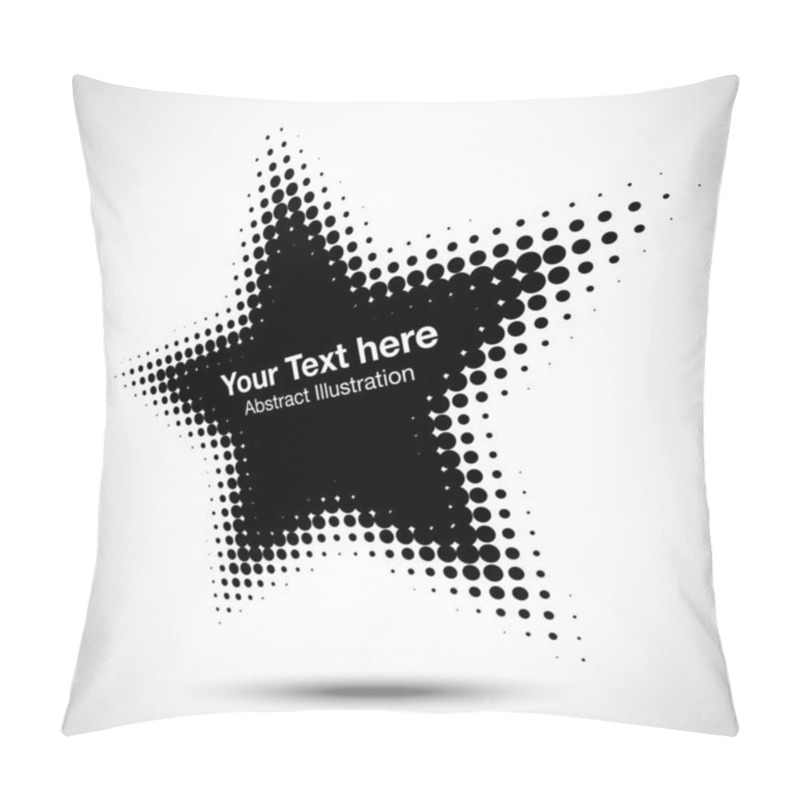 Personality  Halftone Star Perspective Frame Abstract Dots Logo Emblem Design Element For Technology, Medical, Treatment, Cosmetic. Star Border Icon Using Halftone Circle Dots Raster Texture. Vector. Pillow Covers