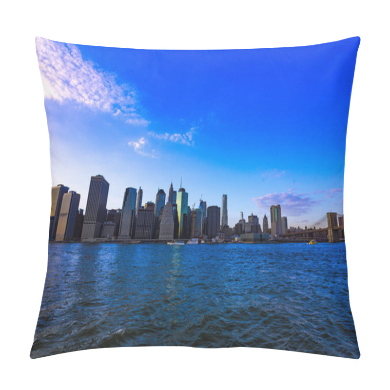 Personality  Lower Manhattan At Sunset. New York, NY, USA Pillow Covers