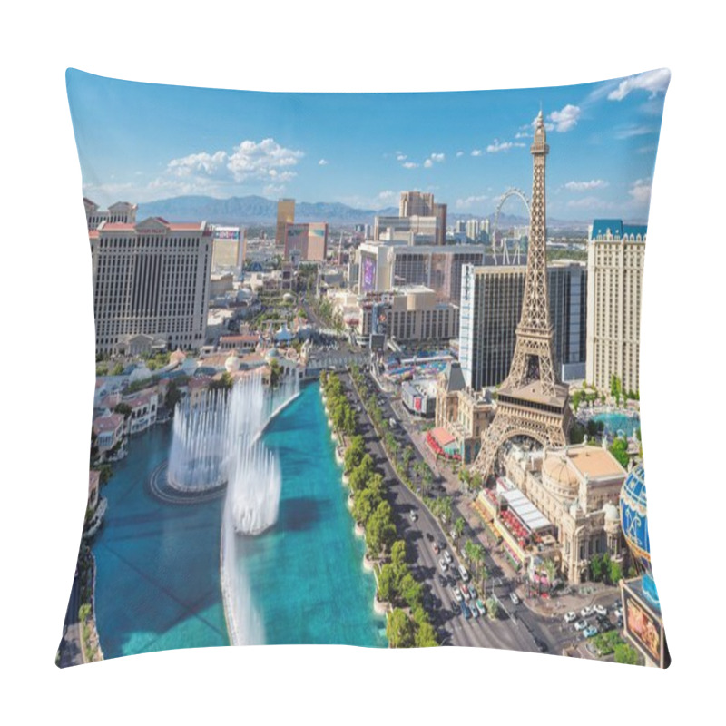 Personality  Aerial View Of Las Vegas Strip At Sunny Day Pillow Covers