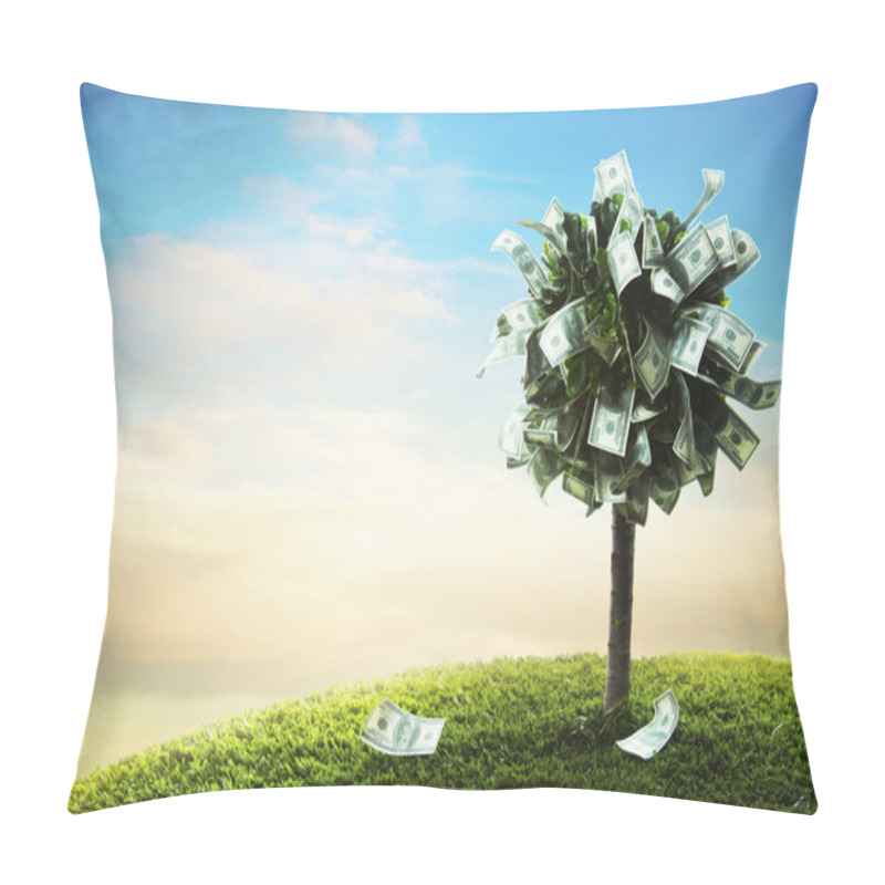 Personality  Concept, Money Tree On Grass Pillow Covers