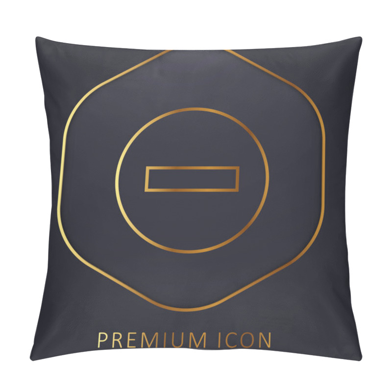 Personality  Blocked Sign Golden Line Premium Logo Or Icon Pillow Covers