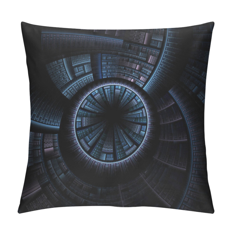 Personality  Mysterious Sci Fl Tunnel With Light At The End (3d Illustration). Interplay Of Digital Symbols And Abstract Forms On The Subject Of Artificial Intelligence, Computing, Data Processing, Science And Technology Pillow Covers