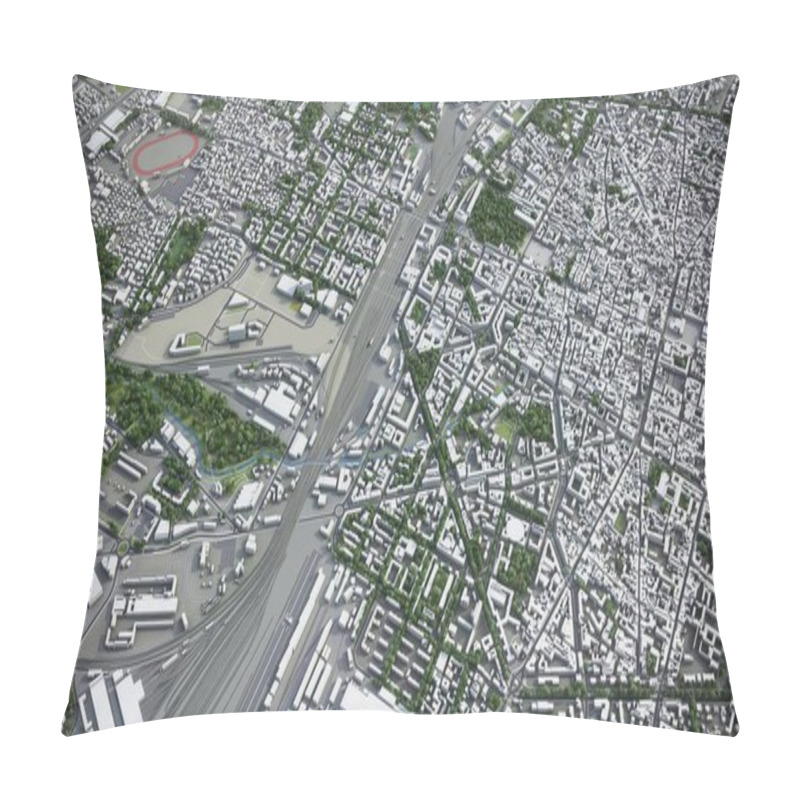 Personality  Bologna - 3D Model Aerial Rendering Pillow Covers