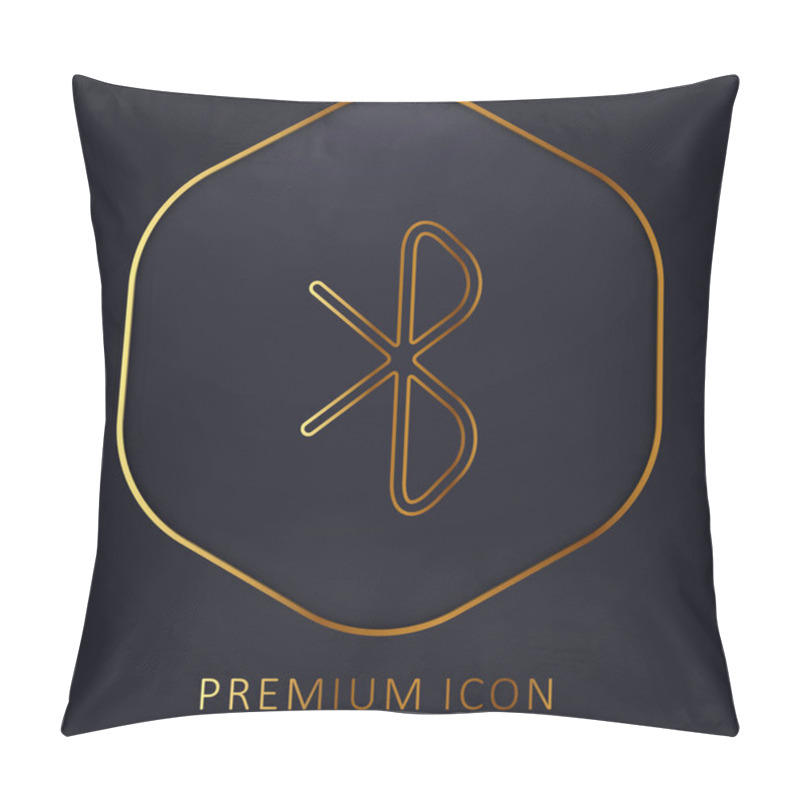 Personality  Bluetooth Sign Golden Line Premium Logo Or Icon Pillow Covers