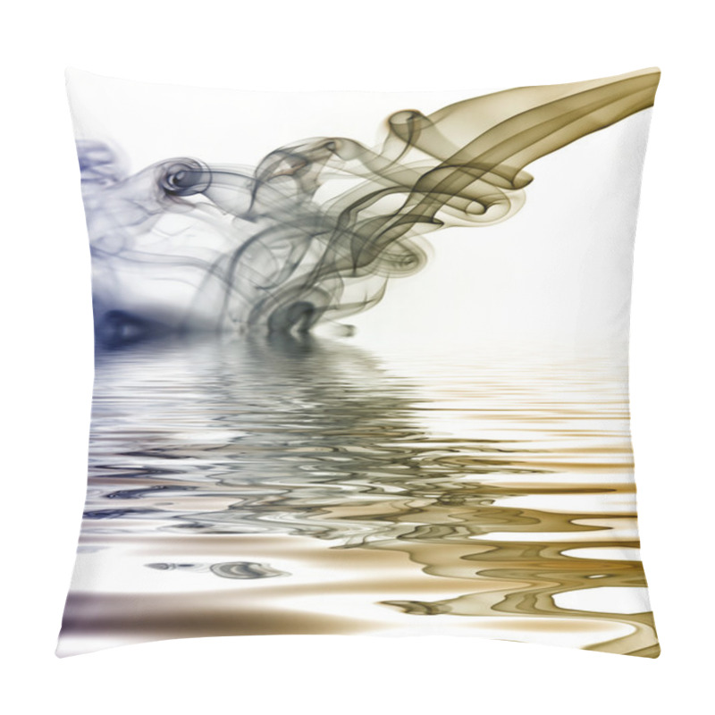 Personality  Blue Rays Smoke Abstract In White Background Pillow Covers