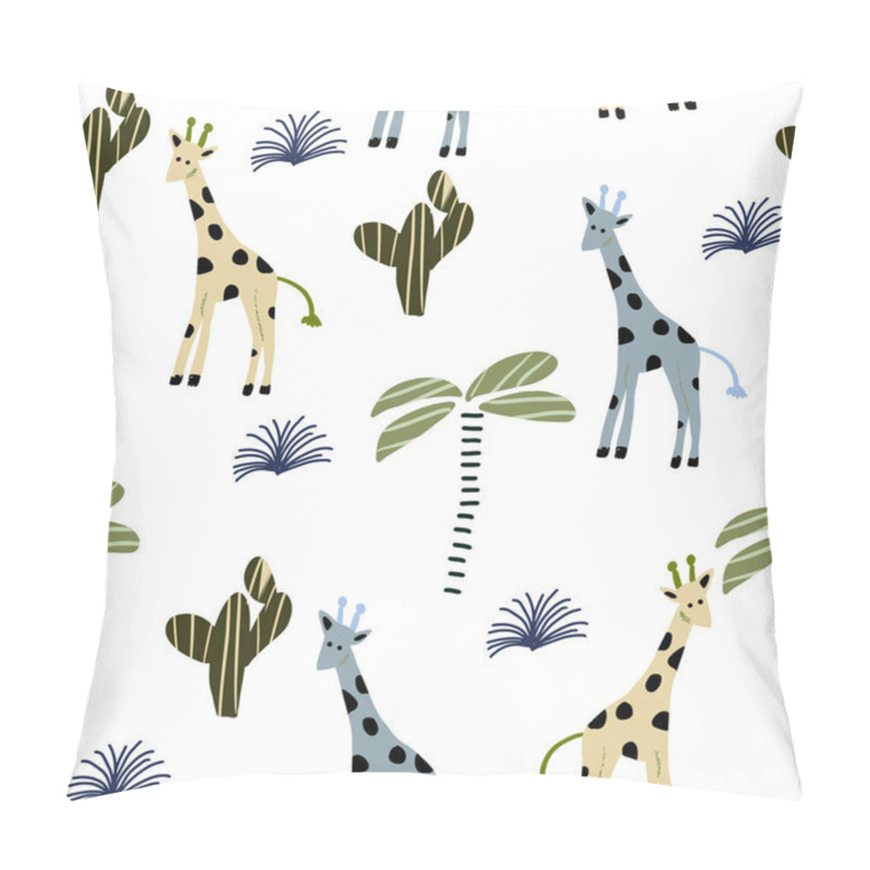 Personality  Seamless Pattern In Scandinavian Style With Giraffe Pillow Covers