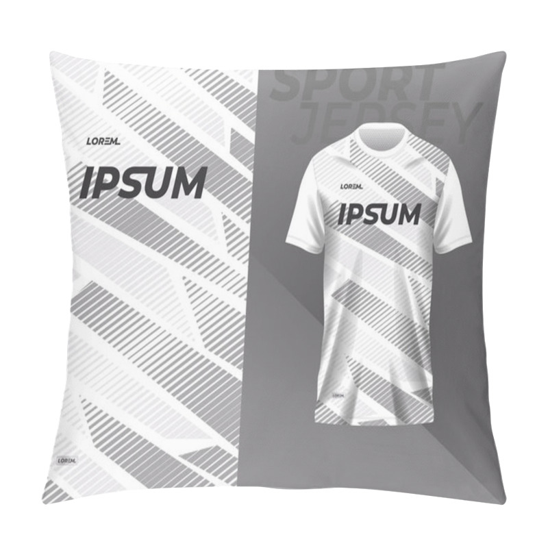 Personality  White And Grey Shirt Sport Jersey Mockup Template Design For Soccer, Football, Racing, Gaming, Motocross, Cycling, And Running  Pillow Covers