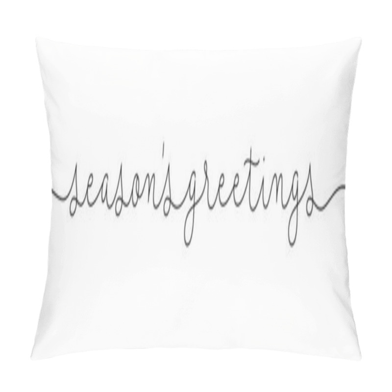 Personality  Season's Greetings Black Vector Brush Calligraphy Banner With Swashes Pillow Covers