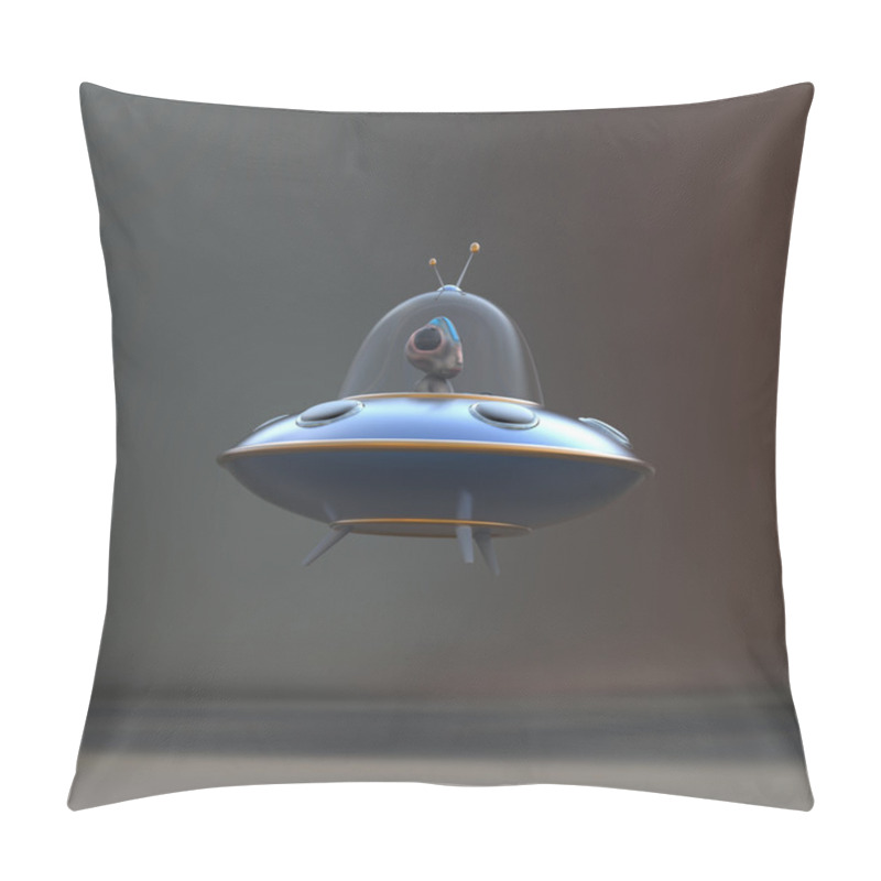 Personality  Cartoon Alien In UFO Pillow Covers