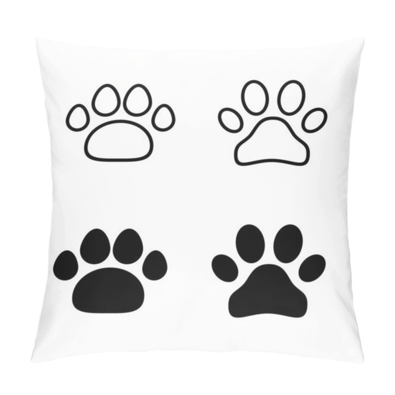 Personality  Paw Icons Vector. Paw Print Sign And Symbol. Dog Or Cat Paw Pillow Covers