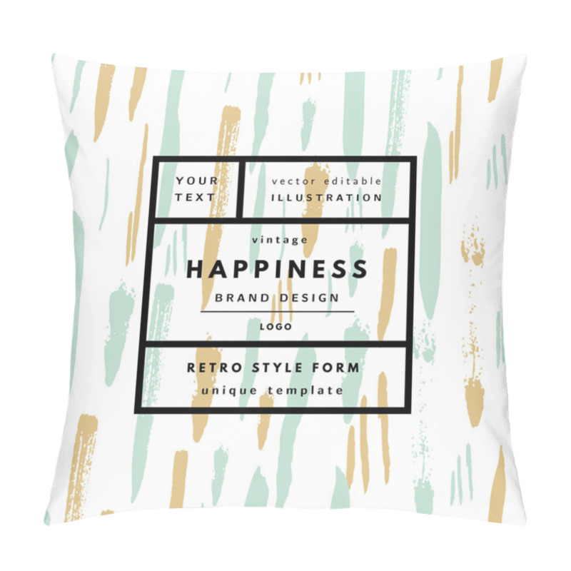 Personality  Happiness  Retro Label Package Template Pillow Covers