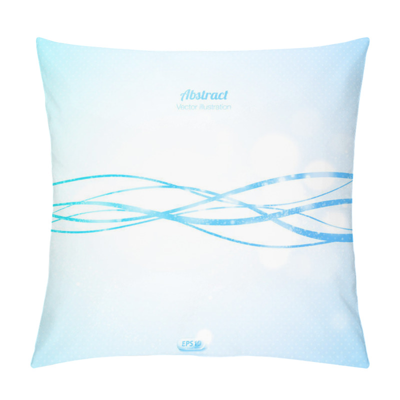 Personality  Abstract Blue Background With Waves And Swirls. Vector Illustration. Pillow Covers