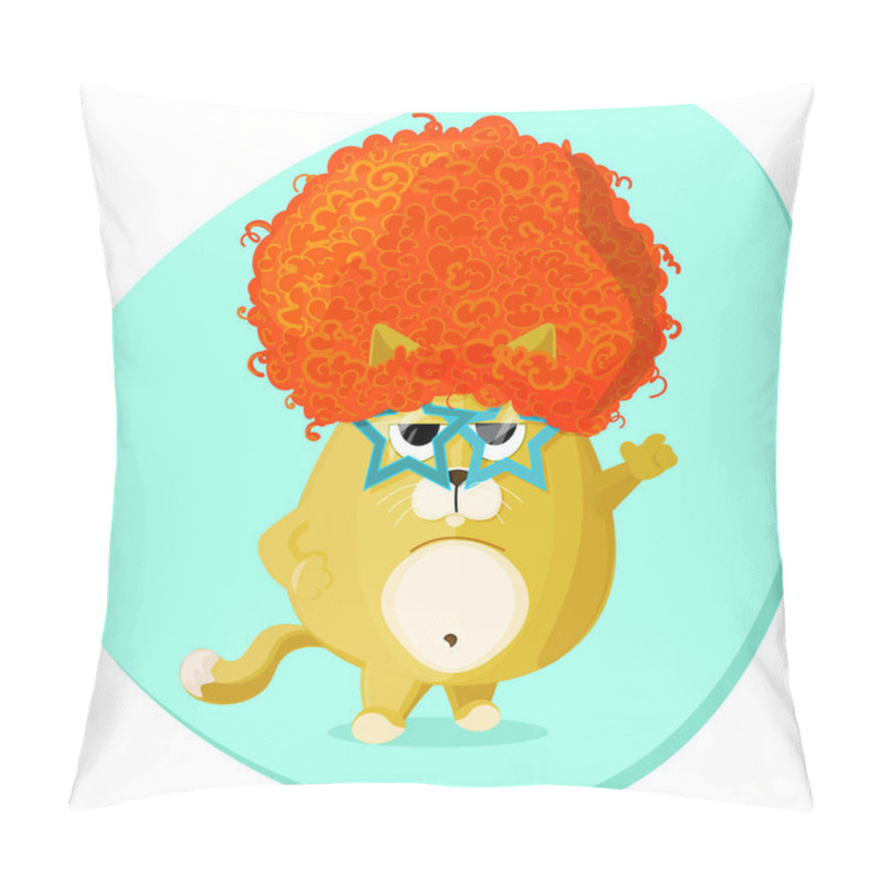 Personality  Disco Cat.Flat Illustration Pillow Covers