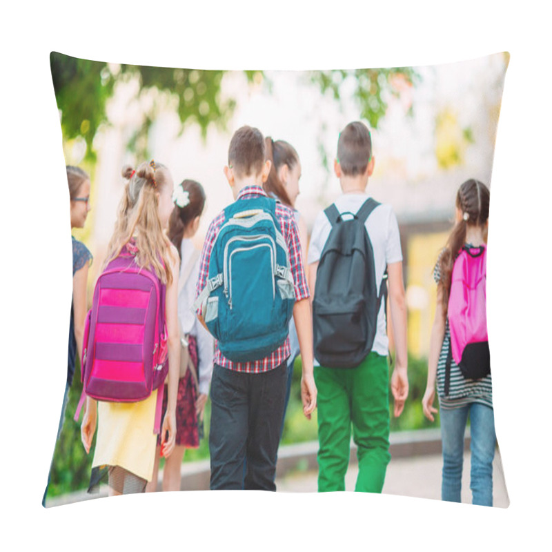 Personality  Group Of Kids Going To School Together. Pillow Covers