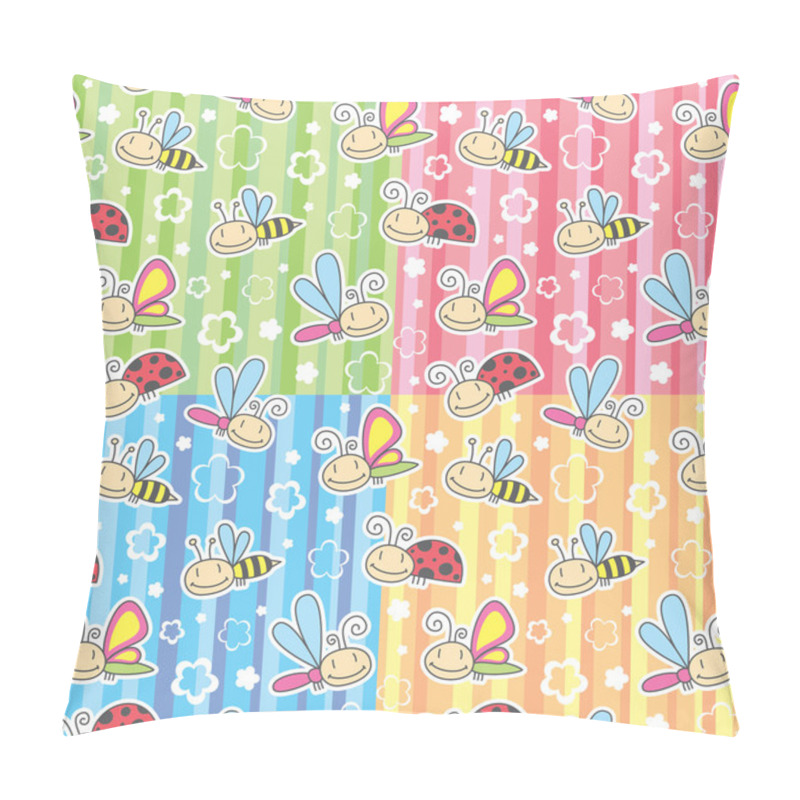 Personality  Patterns With Insects Pillow Covers