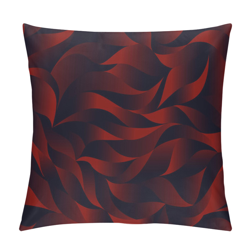 Personality  Curly Waves Tracery, Black And Red Gradient Curved Petals Pattern. Vector Seamless Background. Leaf Texture Wallpapers For Printing On Paper Or Fabric  Pillow Covers