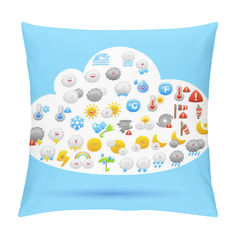 Personality  Cloud And Weather Icons Pillow Covers